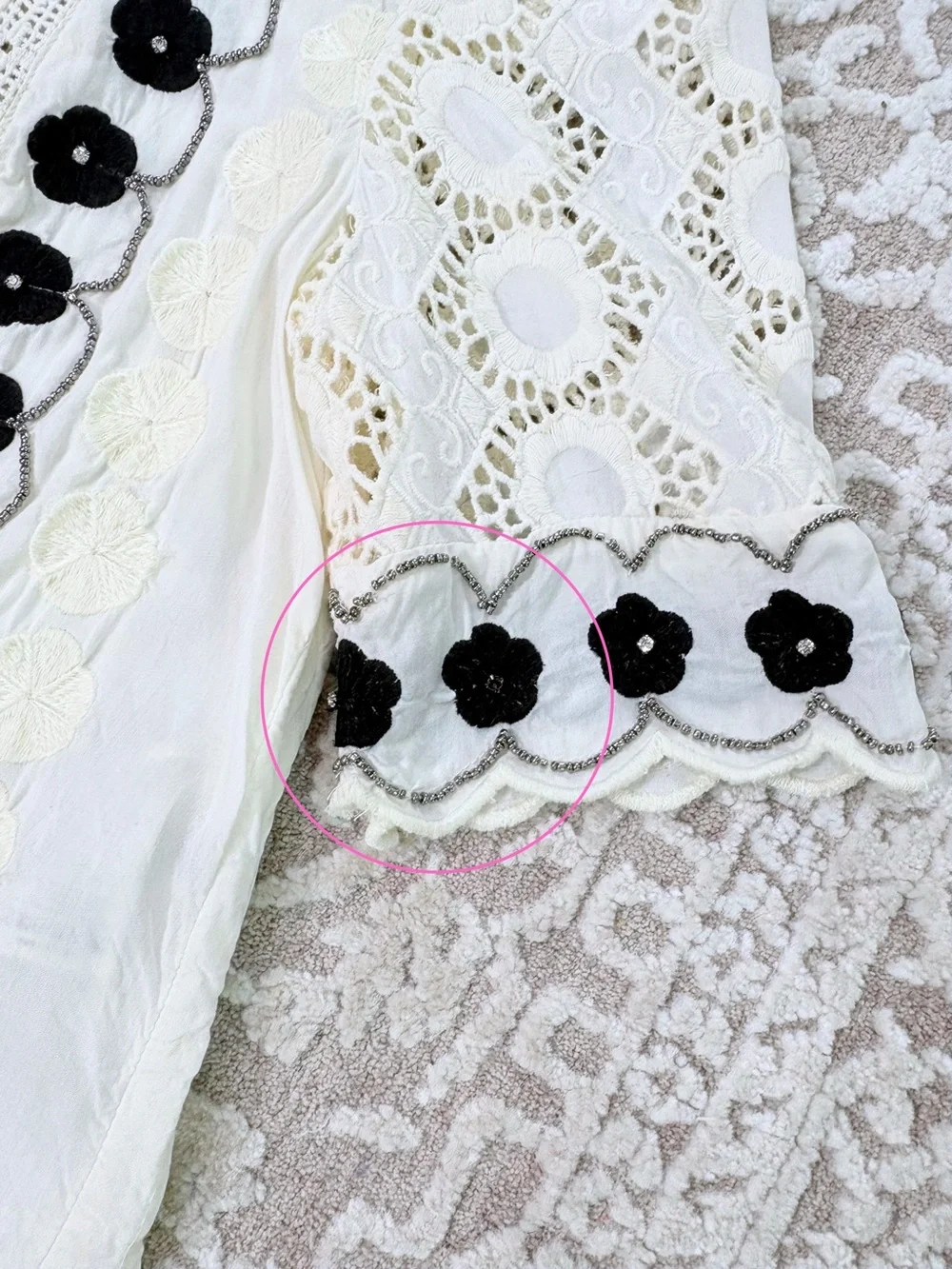 Anthropologie | Floreat Veille Embellished Lace Top